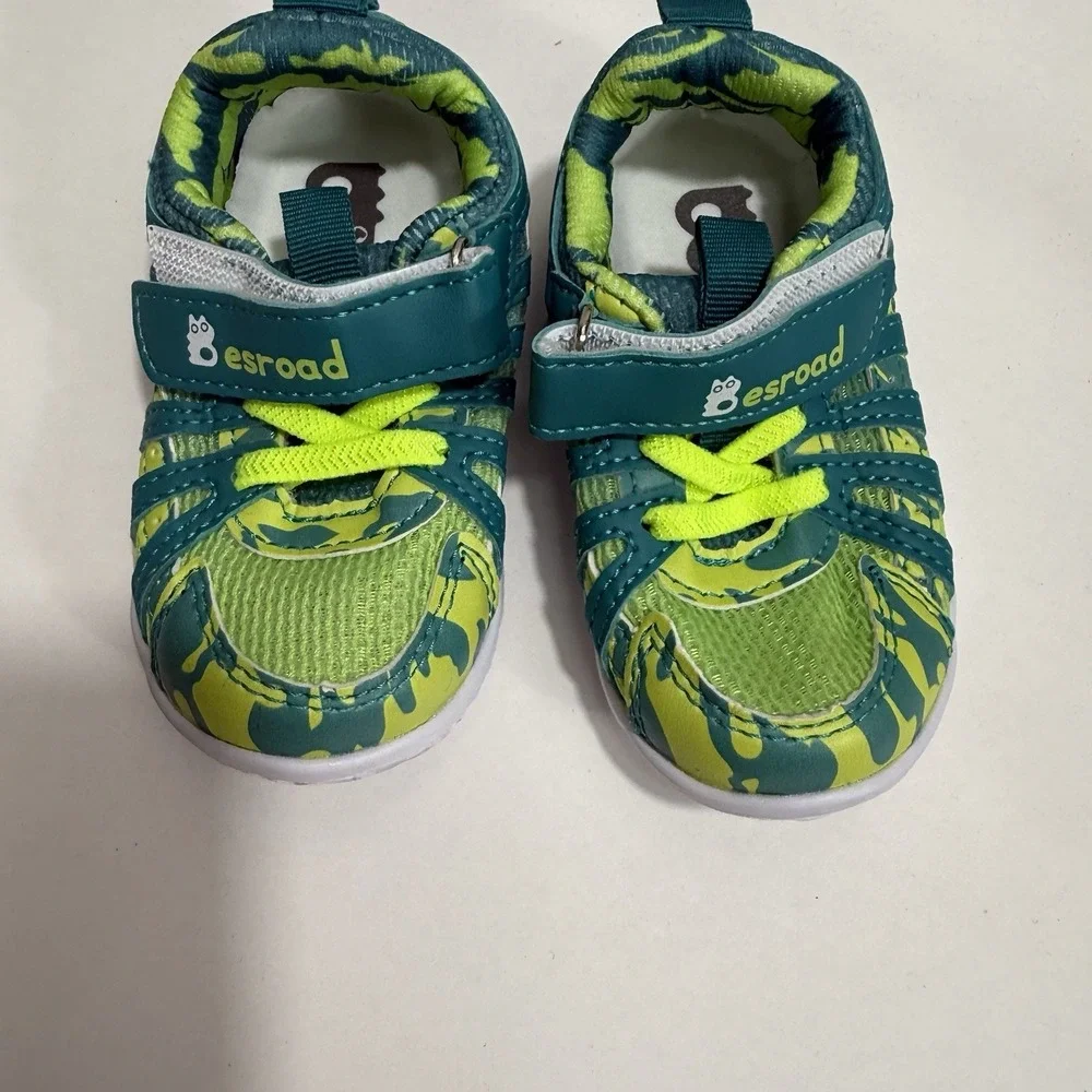 Green Camo Baby Sneakers Mesh Toddler First Walker Shoes Size 142